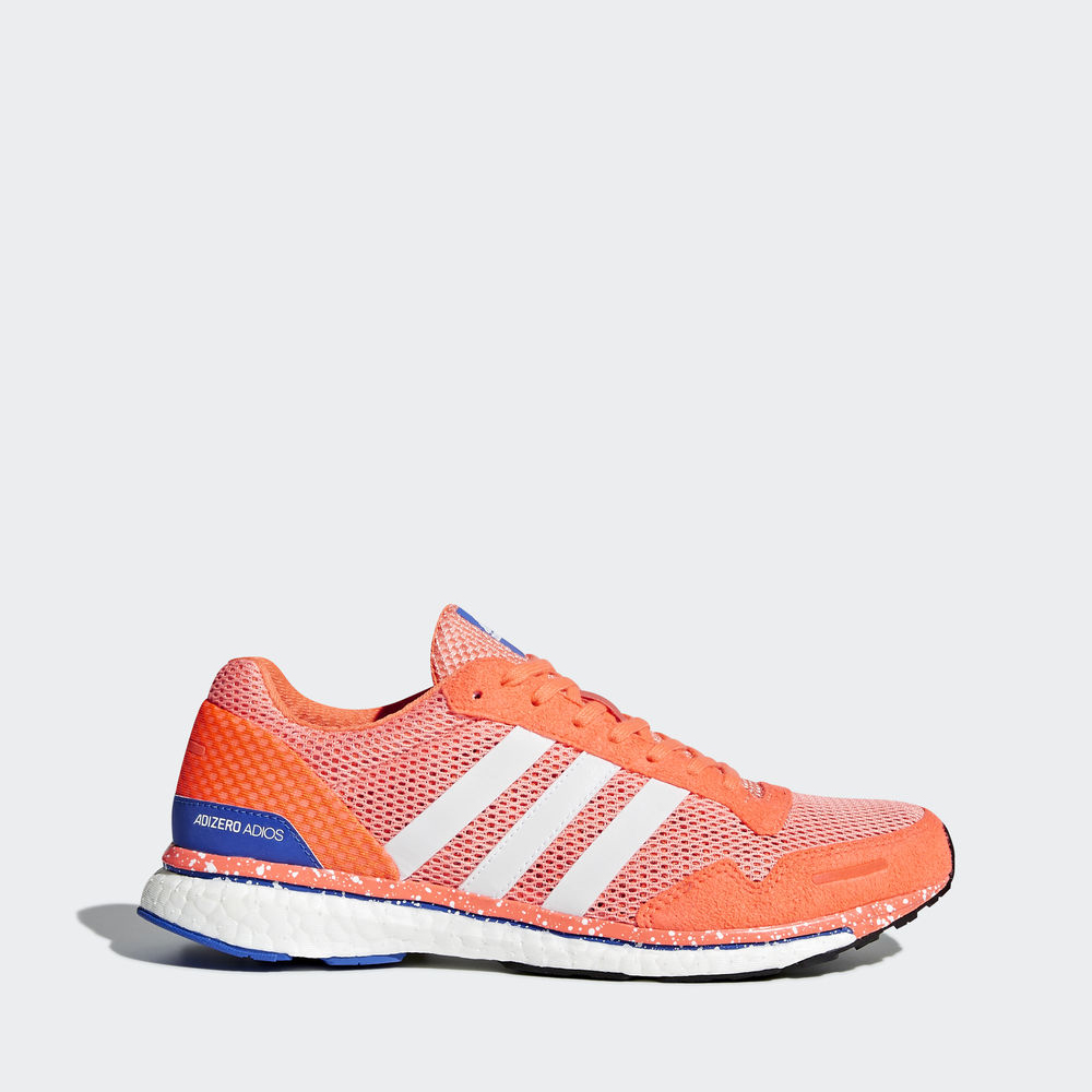 Adidas Adizero Adios 3 - παπουτσια για τρεξιμο γυναικεια - Κοραλι/Ασπρα/Πορτοκαλι,Μέγεθος: EU 36 – 5